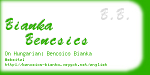 bianka bencsics business card